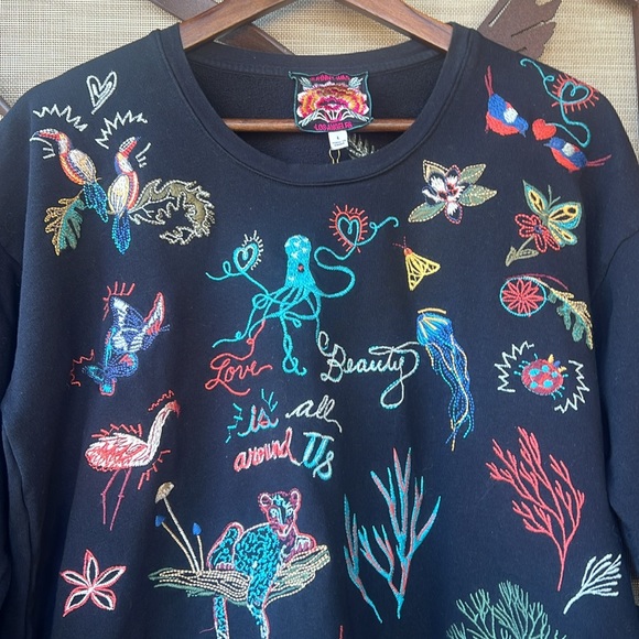 🌺 Johnny Was Embroidered Zoe Sweatshirt Tunic Top and Matching Leggings 🌺 - Picture 8 of 16